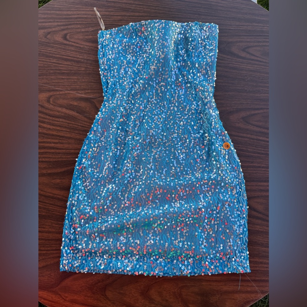 Blue Sparkly Homecoming Dress
